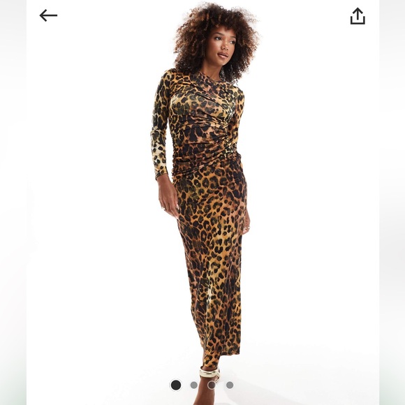 ASOS Ruched Leopard Dress - Picture 1 of 5